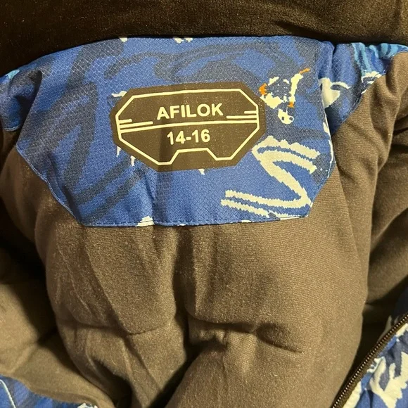 AFILOK kids winter overalls ski suit Blue and White Snowsuit Youth - Picture 15 of 15